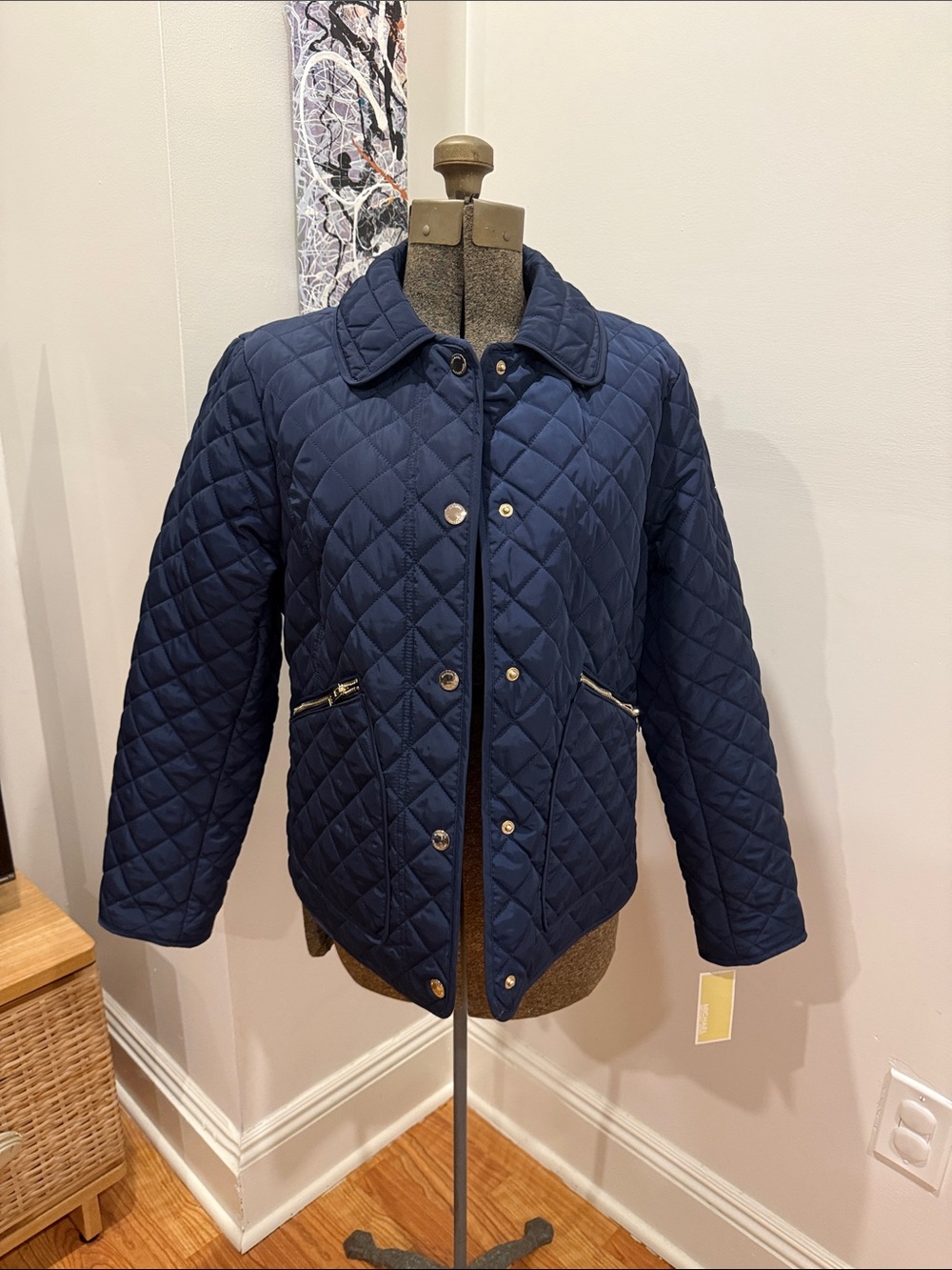 Michael Kors Quilted Navy Puffer Jacket